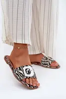 Boto Ploché Dámske Sandále S Ozdobnou Prackou Zebra Clariola