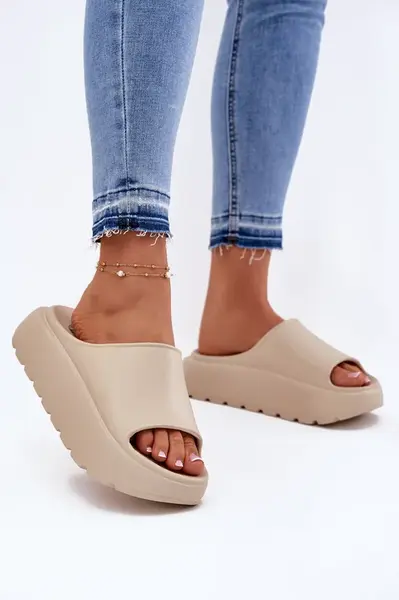 EVENTO Pena Dámske Šľapky Na Platforme Béžové Xalvania
