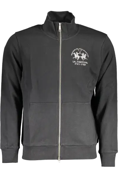 Čierna pánska mikina na zips LA MARTINA