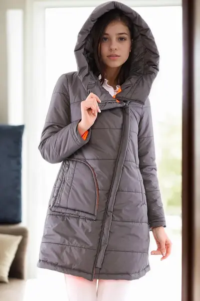Z6670 DEWBERRY WOMEN'S COAT-ANTHRACITE-1