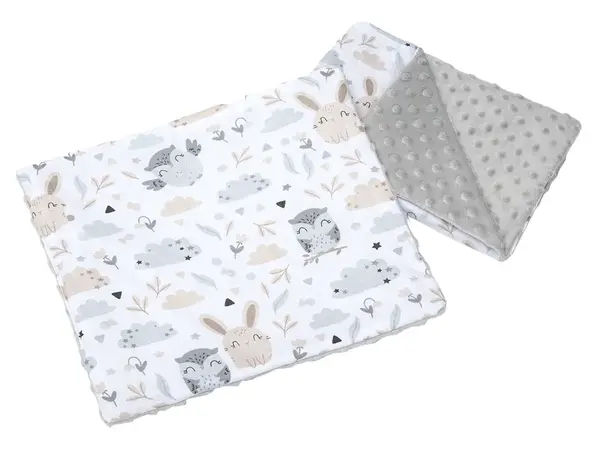 Medi Partners Quilt 55x75 + pillow 35x30 cotton + minky – Polana + gray Minky