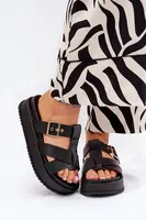 Boto Dámske Sandále Na Platforme S Popruhmi A Sponou Čierne Elimessa