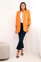 Kesi Włoski Elegantná bunda s chlopňami tmavo oranžová