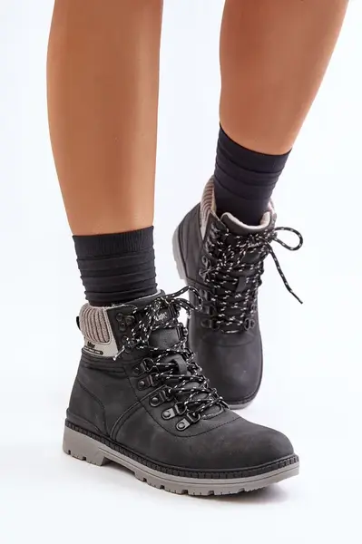 Insulated women's trappers Lee Cooper black