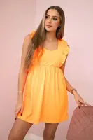 Dress with ruffles on the sides orange neon