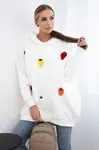 Insulated sweatshirt with ecru strawberry motif