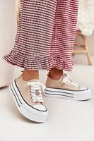 Boto Dámske Tenisky Na Platforme So Zlatými Dekoráciami Béžové Fiorina