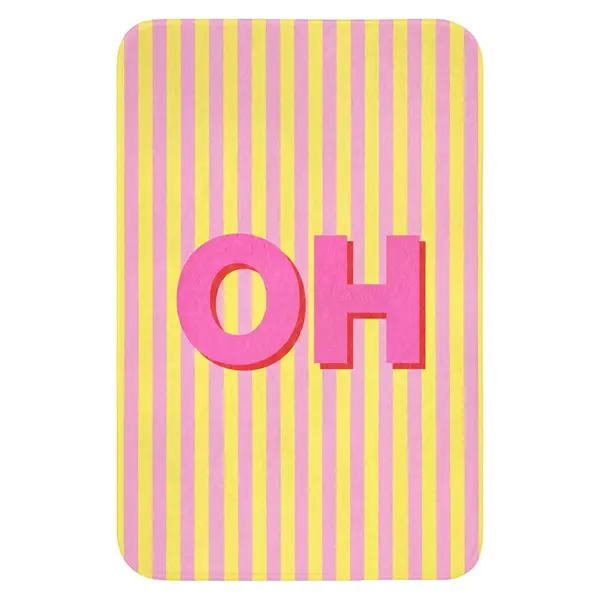 OnlyWow WC PŘEDLOŽKA Text - Pruhy - Růžová 40x60 cm