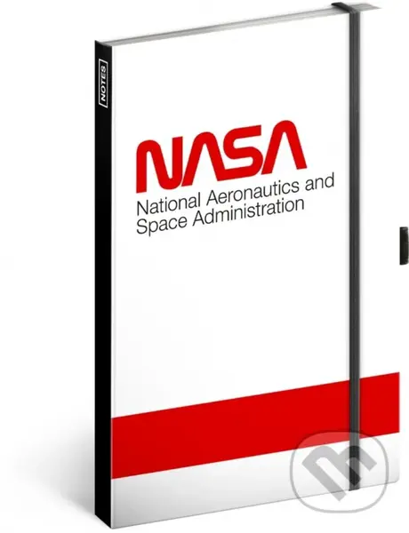 Notes NASA Worm - bílý (linkovaný s gumičkou na uzavření)