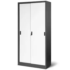 Kovová skriňa Kevin 90 cm – antracit/biela, dvojdverová