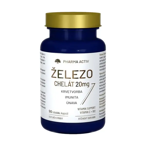 PHARMA ACTIV Železo chelát 20 mg 90 tobolek