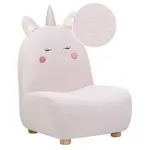 Beliani DĚTSKÉ KŘESLO Teddy-Optik pastelově růžové Tierform Einhorn Lulea