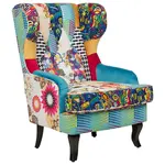 Beliani KŘESLO Patchwork vícebarevné/modré Molde