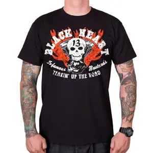 Triko BLACK HEART Flathead Skull černá L