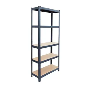 Relaxdays REGÁL Antracit kovový těžkotonážní 5 polic 180 cm