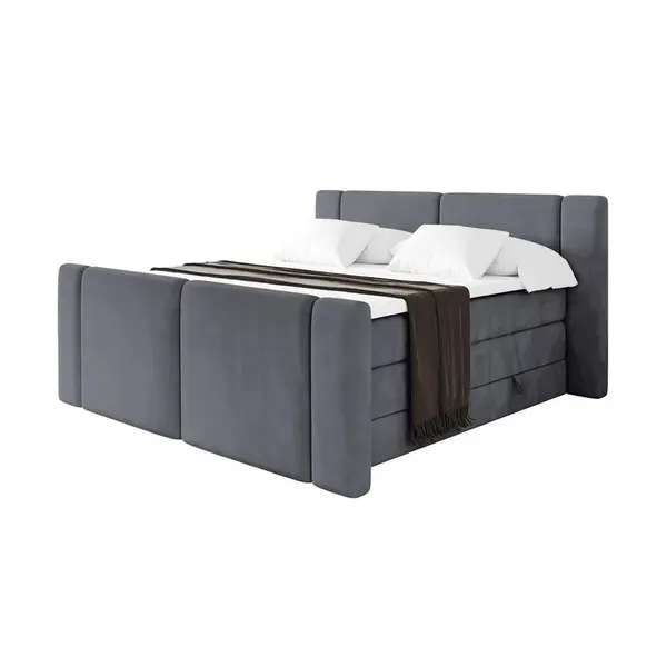ALTDECOR POSTEL boxspring s matracemi H3/H4 - EVON KING Zanozek - 160x200 cm Tmavě šedá