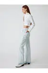 Koton Straight Long Leg Jeans Double Waist Detailed Normal Waist - Straight Jean