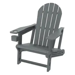 ML-DESIGN ADIRONDACK LEŽÁK s držákem na nápoje, šedý, z plastu