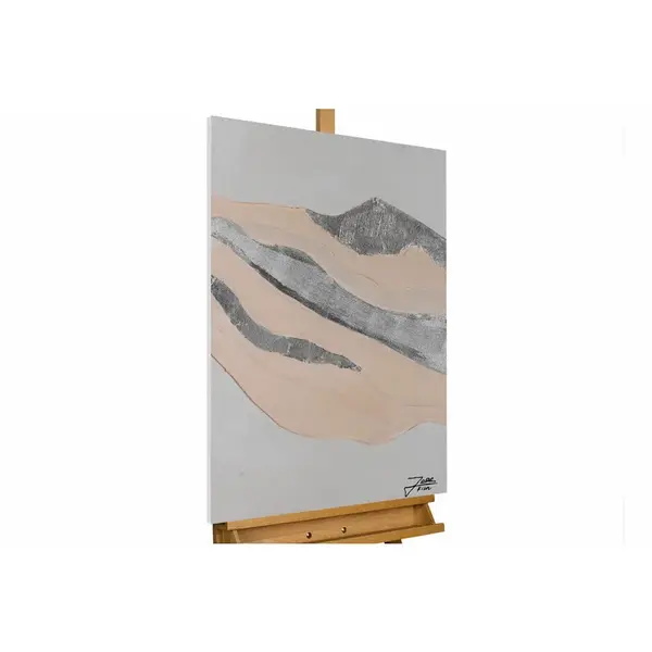 KUNSTLOFT RUČNĚ MALOVANÝ AKRYLOVÝ OBRAZ ŠEDÝ/BÉŽOVÝ, 60/90 CM