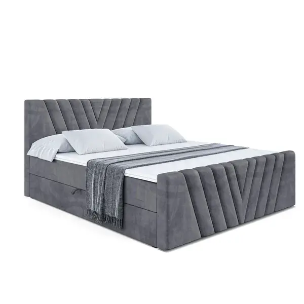 ALTDECOR AMERICKÁ postel ERNINA-Z – 120 × 200 cm – H3 – tmavě šedá