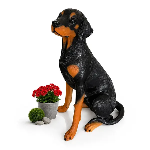 Relaxdays FIGURKA Přírodní barvy pes doberman polyresin 83 cm