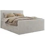 MKS POSTEL BOXSPRING TILIANO KING DUO 200/200 - Světle šedá manšestr - H3