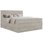 MKS POSTEL BOXSPRING TILION KING 160/200 - Béžová Manšestr - H4 - Topper Visco