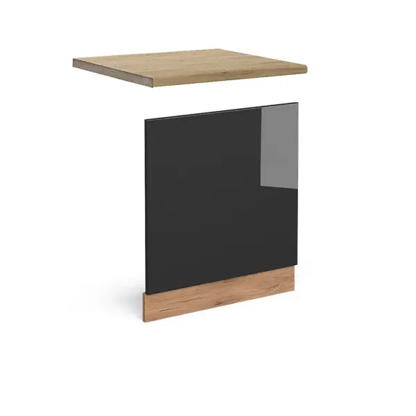 Vicco PŘEDNÍ PANEL R-Line Antracitový vysoký lesk 60 cm , PD Dub