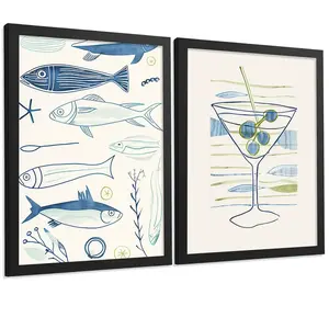 Nacnic PLAKAT Sada 2 Martini A4 Černý rám