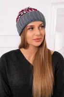 Dámská kšiltovka Iris K348 tmavě šedá+červená