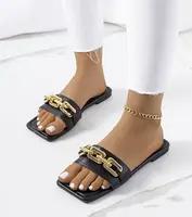 marka niezdefiniowana Black elegant mules with chain Cherell