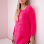 Kesi Włoski Svetr s chlupem růžový neon