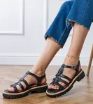 Gemre Black gladiator sandals with a buckle Dunara