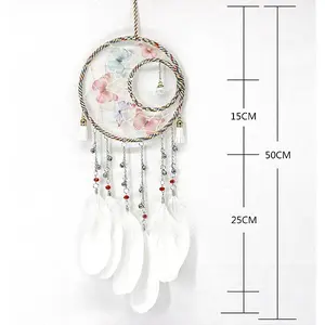 Woven Net/Web with Feather Pendant Decorations