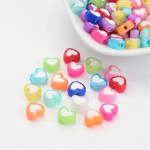 Transparent Heart Acrylic Beads