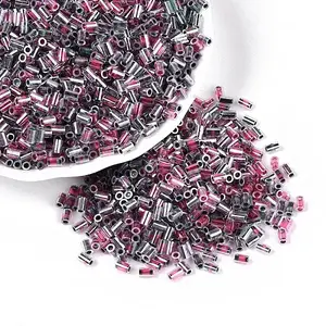 Transparent Glass Round Bugle Beads