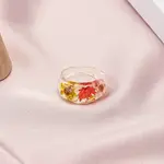 Dried Flower Clear Resin Finger Rings