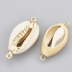 Electroplate Cowrie Shell Links connectors