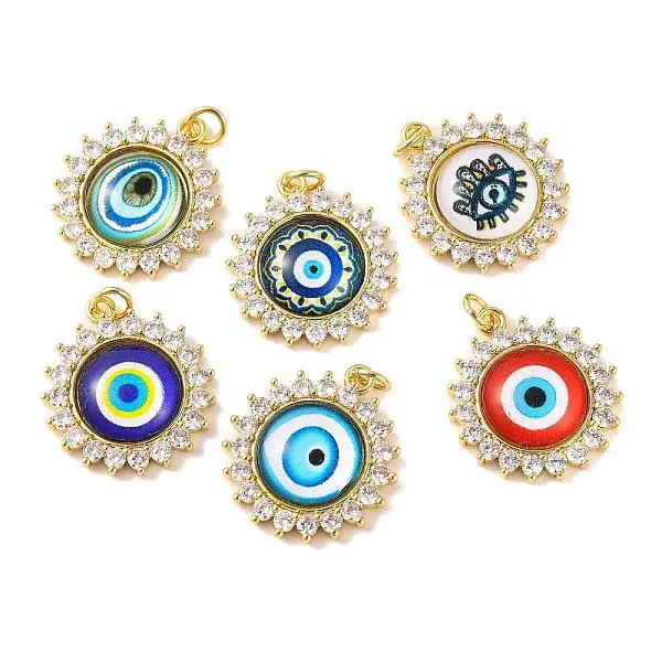 Rack Plating Brass Micro Pave Cubic Zirconia Pendants
