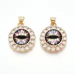 Brass Micro Pave Clear Cubic Zirconia Pendants for Women