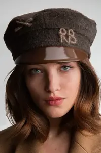RUSLAN BAGINSKIY  bekovka dámská bavlněná Monogram-embellished Baker Boy Cap
