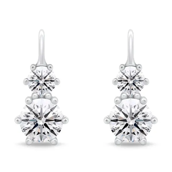 Brilio Silver Třpytivé stříbrné náušnice se zirkony EA115W