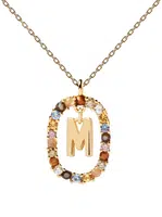 PDPAOLA Krásný pozlacený náhrdelník písmeno "M" LETTERS CO01-272-U (řetízek, přívěsek)