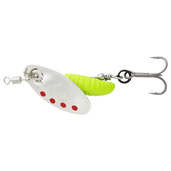 Savage gear třpytka grub spinners silver red lime - #2 5,8 g