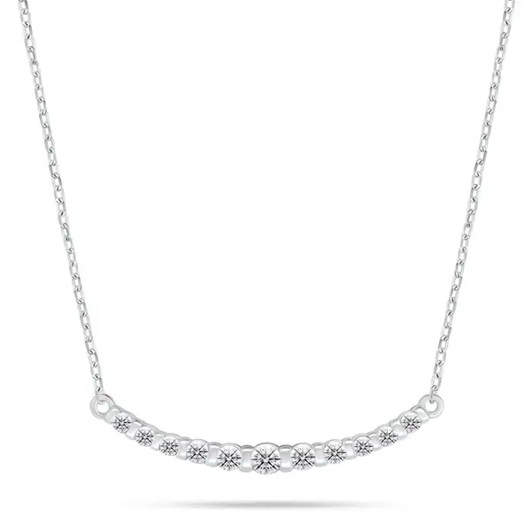 Brilio Silver Elegantní stříbrný náhrdelník s čirými zirkony NCL159W