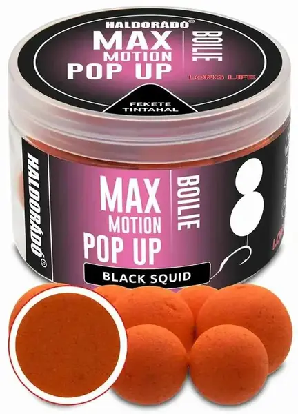 Haldorádó plovoucí boilies pop-up max motion 50 g 16+20 mm - černá chobotnice