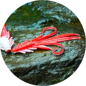 Redbass gumová nástraha nymfa red/white - xxl 20 cm 33 g