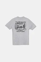 Dětské tričko Vans Next Stop šedá barva, s potiskem, VN000MK3ATH1