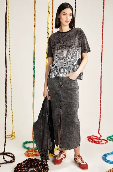 Bavlněné tričko Medicine šedá barva