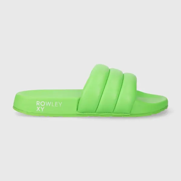 Pantofle Roxy x Rowley dámské, zelená barva